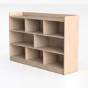 12-Compartment Mobile Cubby Storage Cabinet, 3x4 Left 45 Degree View
