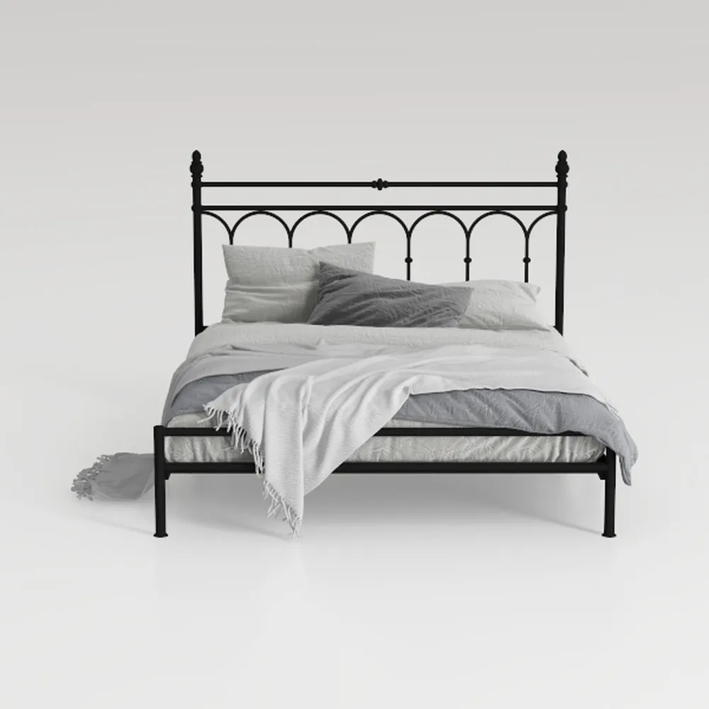vidaXL Metal Bed Frame with Headboard, Single Bed