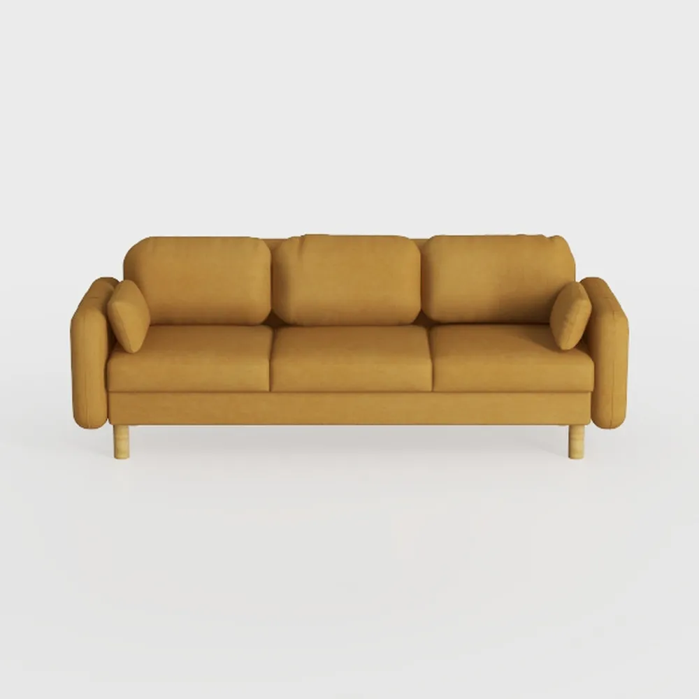 Yellow Velvet Couch Sofa - Mid Century Modern 3