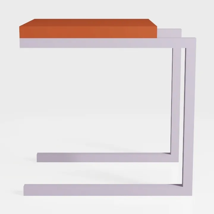 End Table,C Shaped Side Table for Sofa,Glass