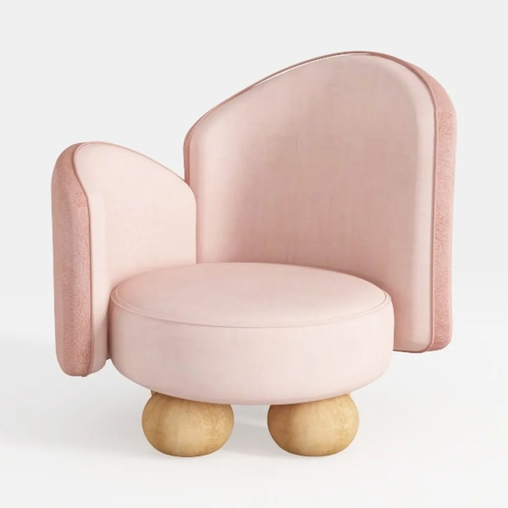 Thctvous Boucle Swivel Chair, Small Accent Chair w