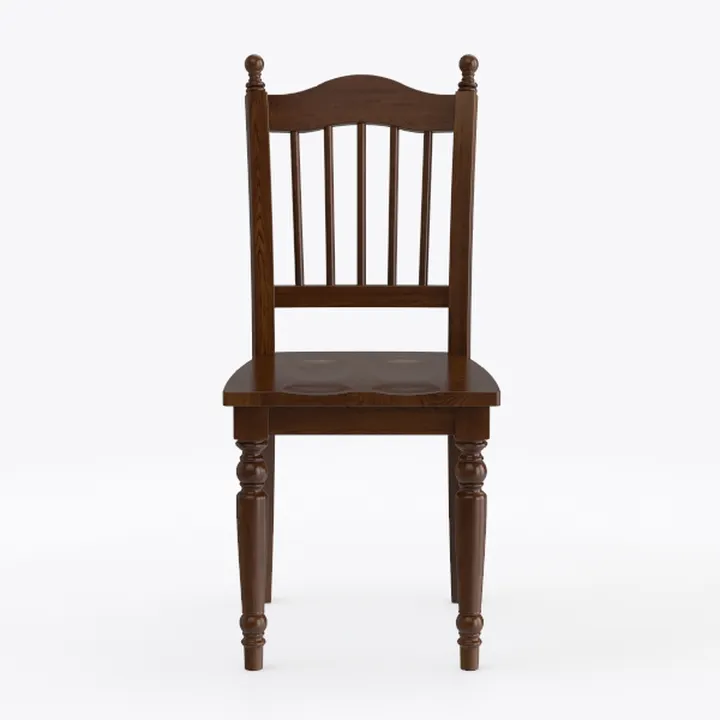 Vintage Solid Walnut Wood Dining Chair 3D Model