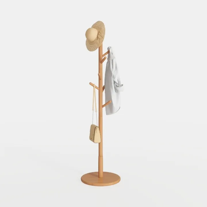 Solid Wood Coat Rack and Stand, Free Standing