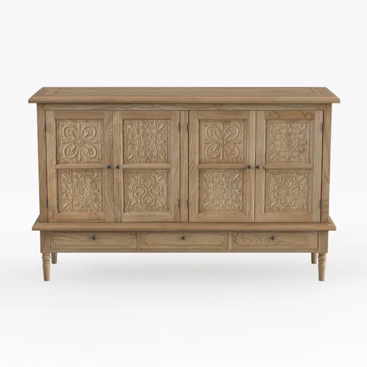 Buffet Cabinet Sideboard Solid Wood Retro Carved