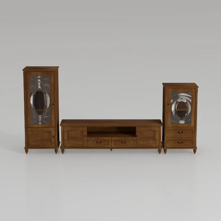 55'' Fluted Wood TV Stand, Entertainment Center