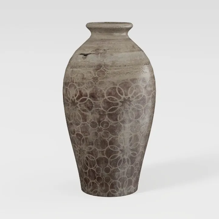 Rustic Ceramic Tall Floor Vase,19.7 Inch Blac