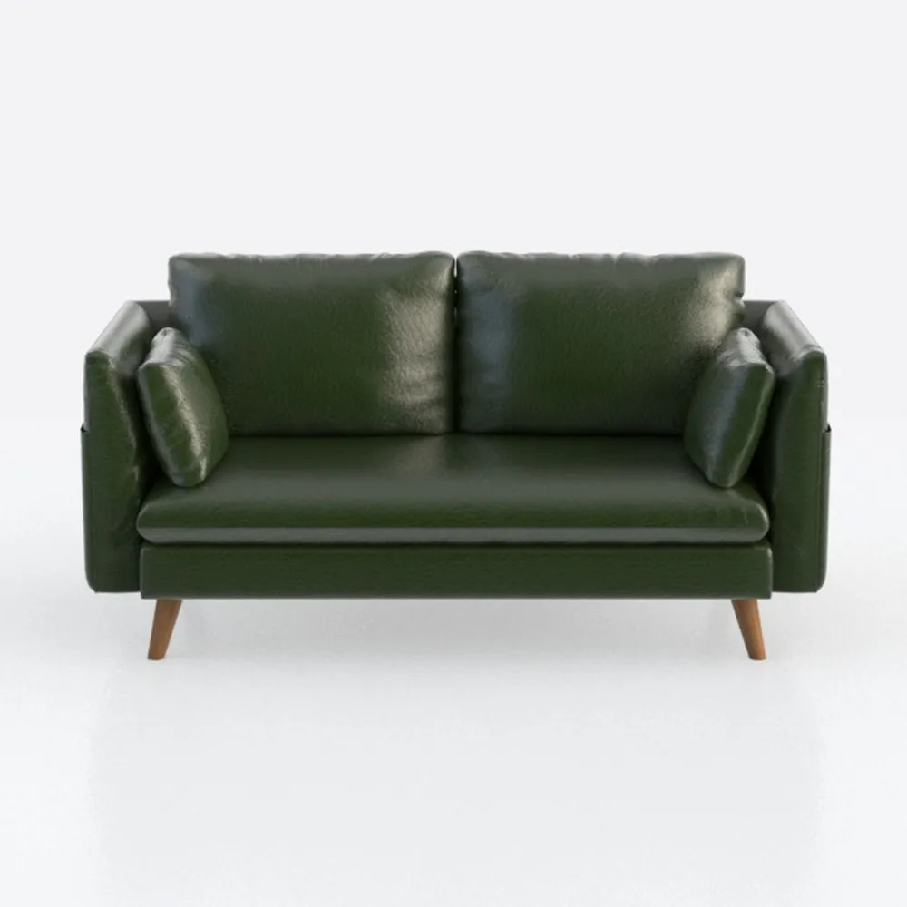 Tbfit Mid Century Modern Couch, Faux Leather