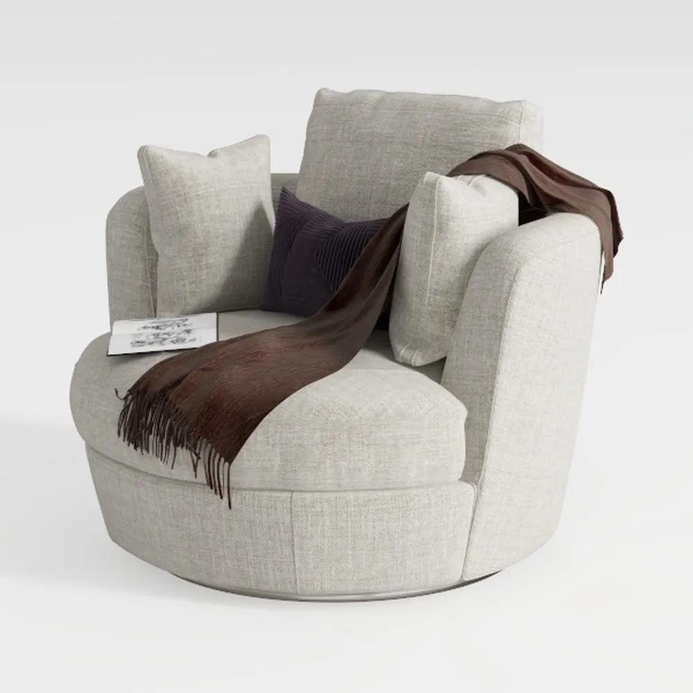 ERYE 52-Inch Swivel Accent Barrel Chair Oversized 