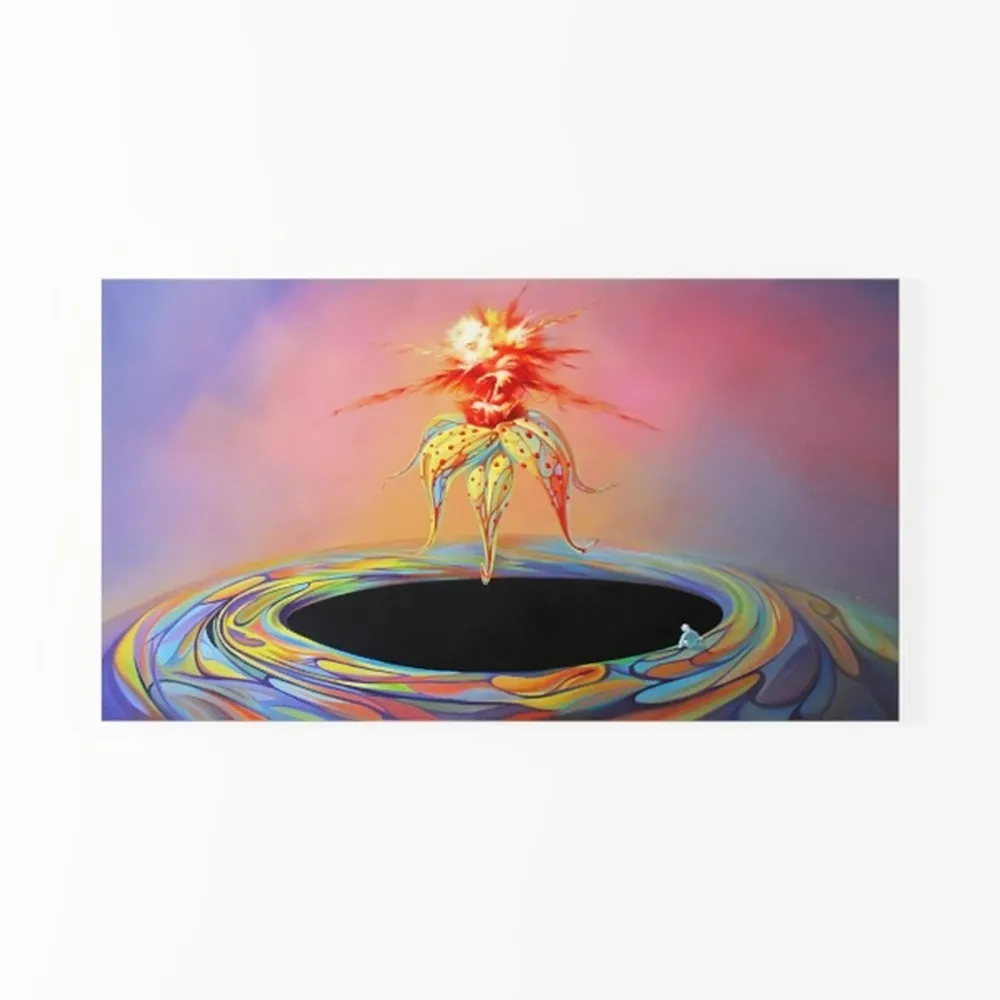 Modern Visual Art Waterfall Flowers Birds Canvas