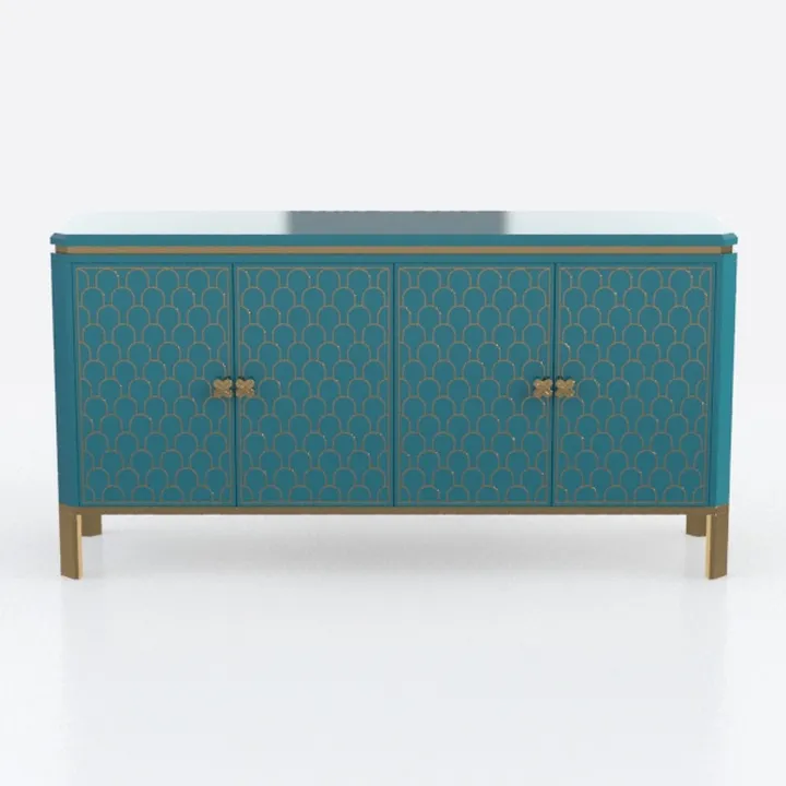 63'' Modern Sideboard TV Stand with Carved