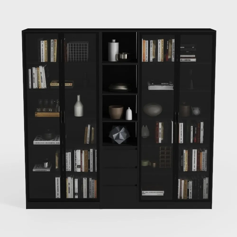 VOWNER 3PCS Bookshelf and Bookcase, 5-Tier Modern