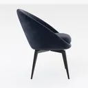 Modern Navy Velvet Upholstered Accent Chair 3D Model Right 45 Degree View