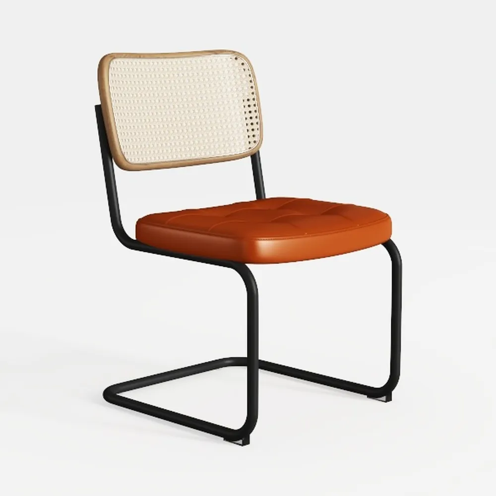 Rattan Dining Chairs Set of 2, Mid Century Modern