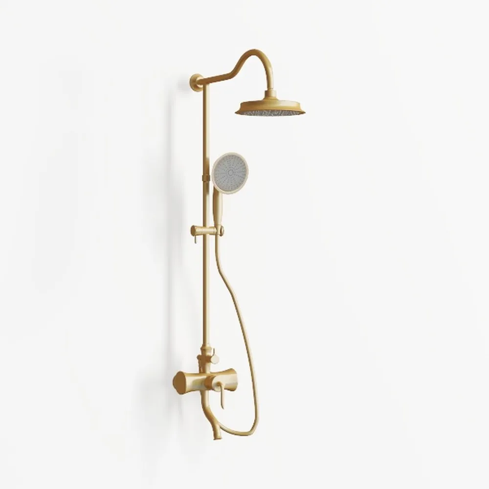 DASAN Brushed Gold Rain Shower System Complete