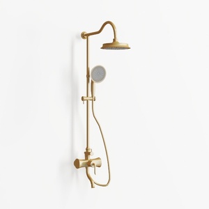 DASAN Brushed Gold Rain Shower System Complete