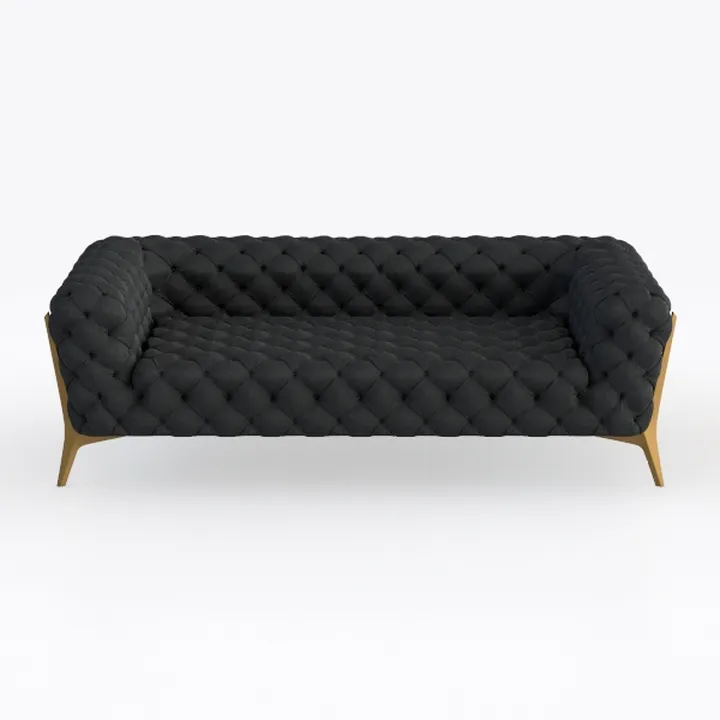 87.4" Velvet Sofa Couch, Mid-Century Modern Cheste