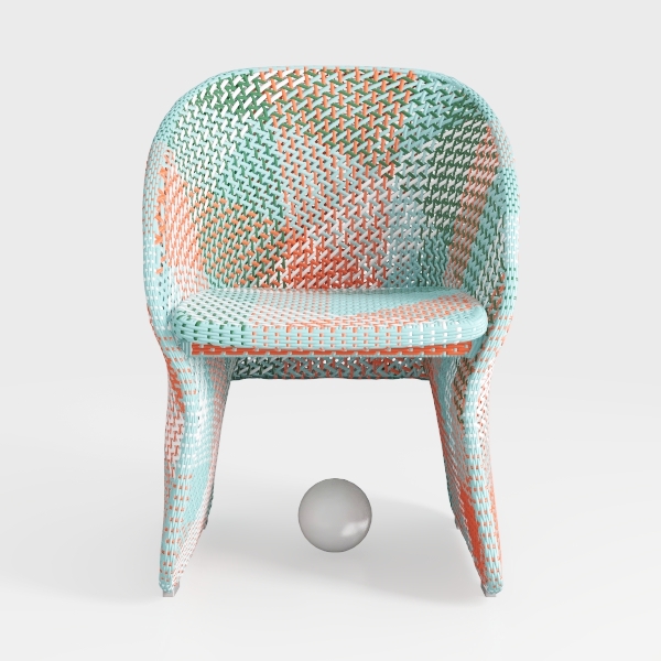 AubryGaspard - Poltrona rotonda con gambe in metallo