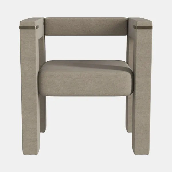Minimalist Fabric Accent Chair with Metal Trim Details 3D Model ...