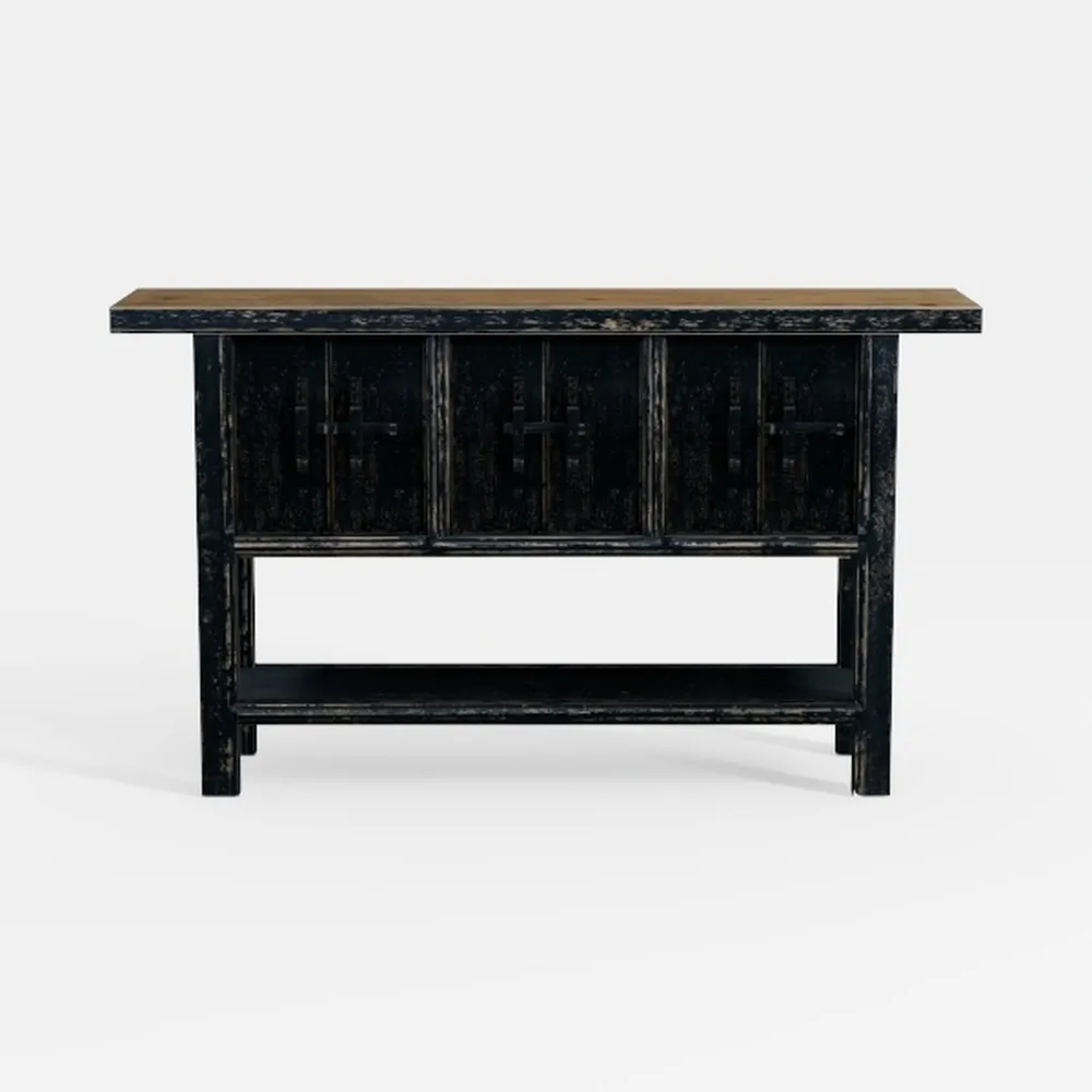 Grey Farmhouse Console Table for Entryway, Sofa