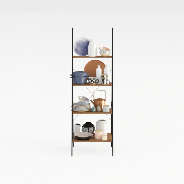 GETALL Small Bookshelf with Wheels, 5 Tier Movable