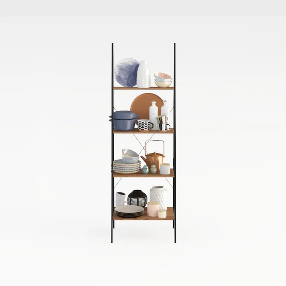GETALL Small Bookshelf with Wheels, 5 Tier Movable