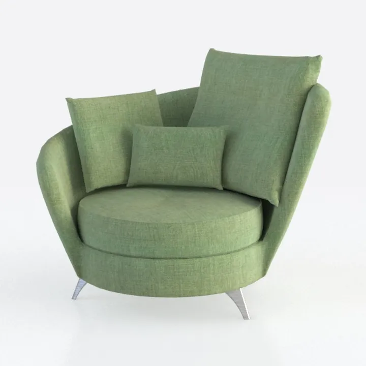 Swivel Accent Chair Round Barrel Armchair