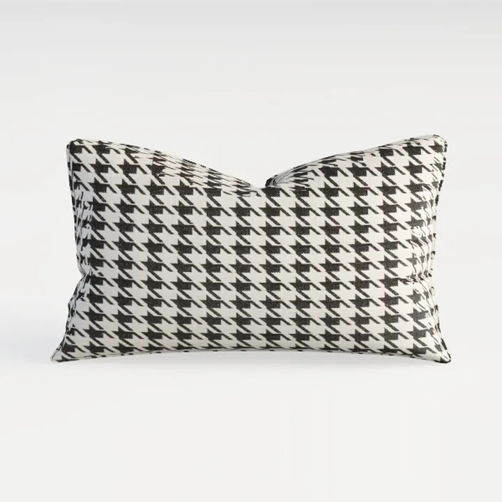 Minimalist Houndstooth Fabric Lumbar Throw Pillow 3D Model