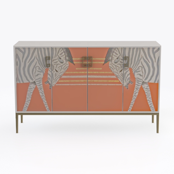 2 Door Accent Cabinet,Orange Metal Storage Cabinet