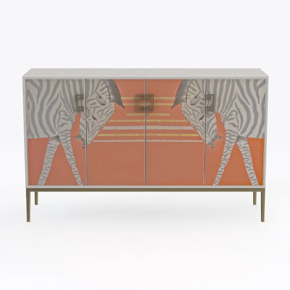 2 Door Accent Cabinet,Orange Metal Storage Cabinet