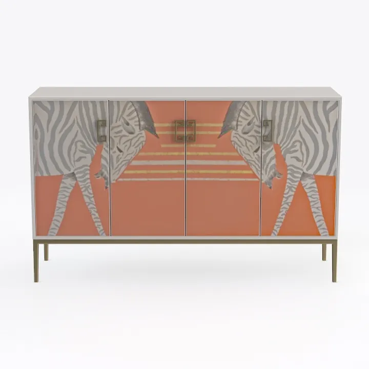 2 Door Accent Cabinet,Orange Metal Storage Cabinet