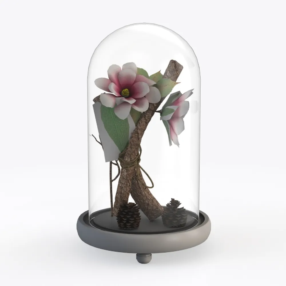 Glass Dome with Airhole Glass Cloche Bell Jar with Base Home Tabletop Display Clear Terrarium Container for Plant, Flower