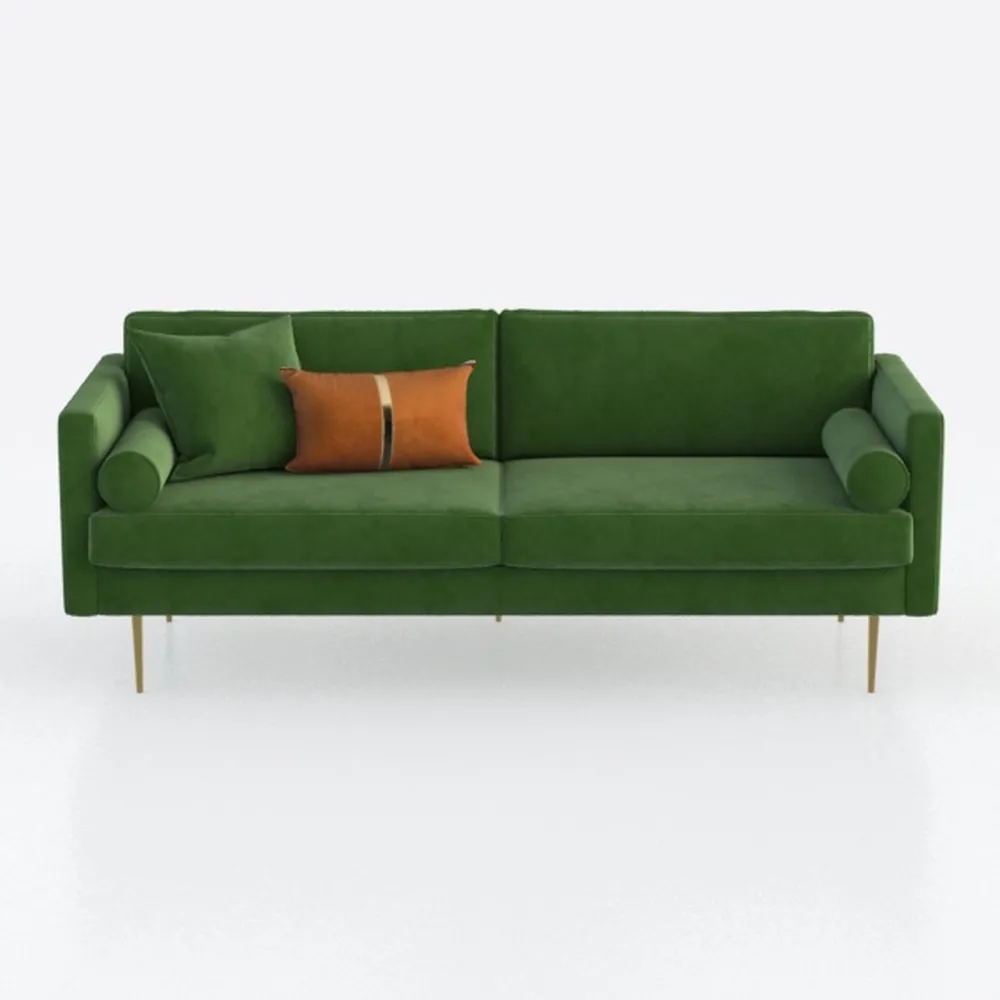 Velvet Loveseat Sofa, 66.9'' Mid Century Modern Sm