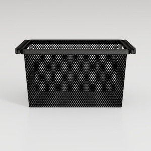 Black Metal Mesh Storage Bin Organizer 3D Model