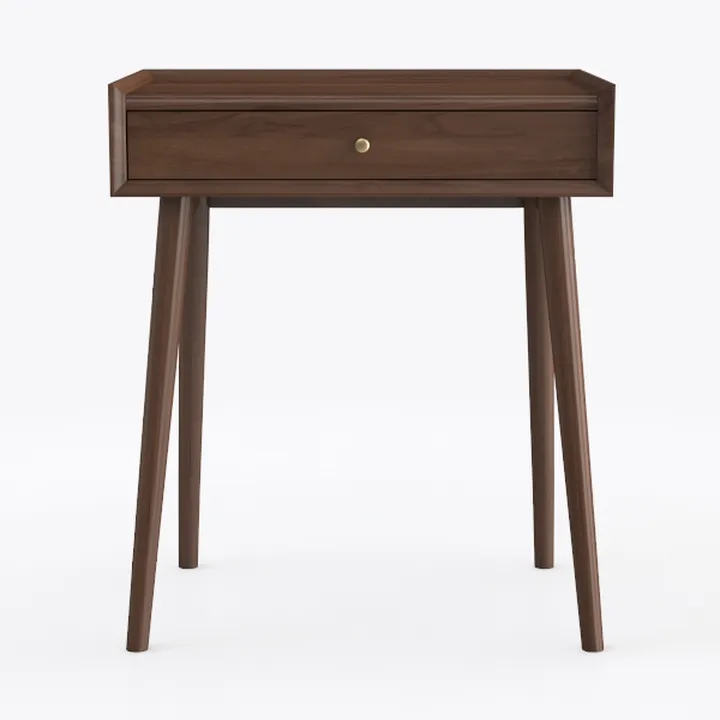 Mid Century Modern Walnut Solid Wood Nightstand 3D Model