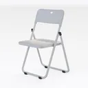 Minimalist White Plastic Metal Folding Chair 3D Model Right 45 Degree View