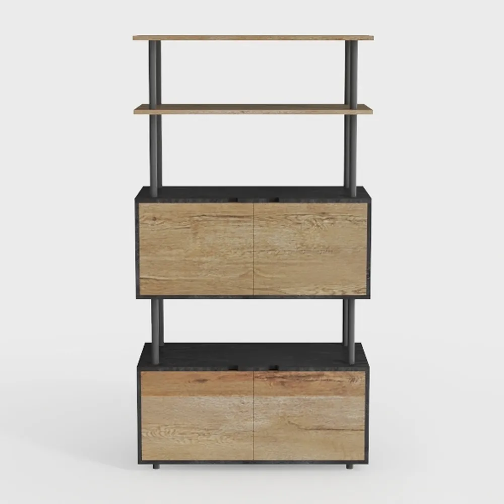 VECELO Bookshelf,5-Tier Book Shelves with 2