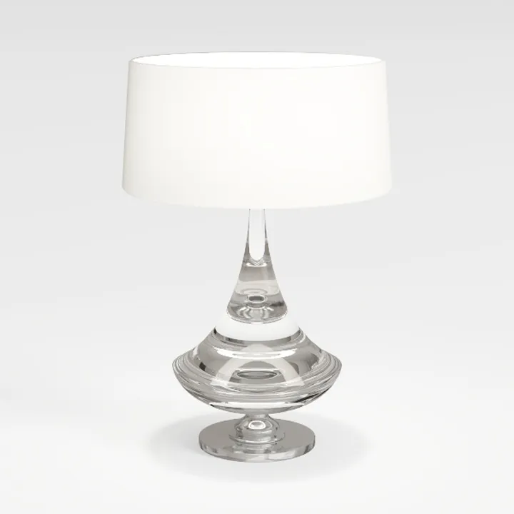 Minimalist Clear Glass Fabric Table Lamp 3D Model