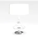 Minimalist Clear Glass Fabric Table Lamp 3D Model Right 45 Degree View