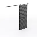 S&Z tophand 40 in. x 84 in. White Lacquer Barn Left 45 Degree View