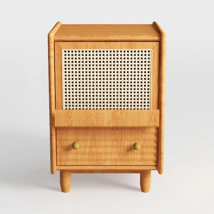 Modern Nightstand Nordic Retro Square Bedside