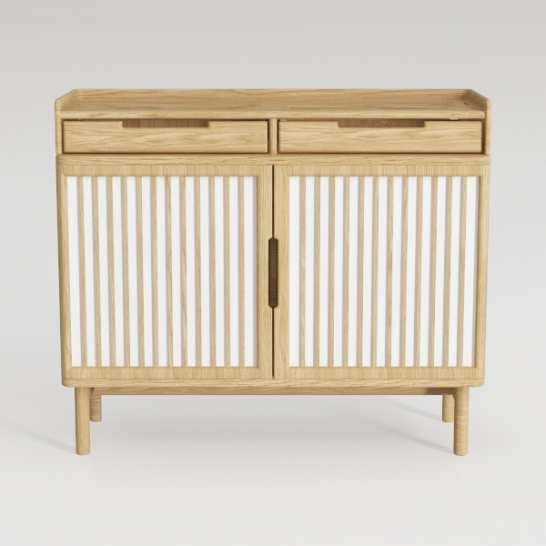 32&quot; Wide Fluted Buffet Cabinet, Kitchen Accent