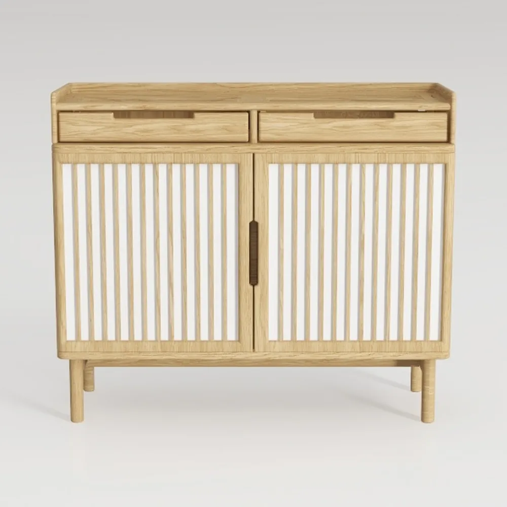 32" Wide Fluted Buffet Cabinet, Kitchen Accent