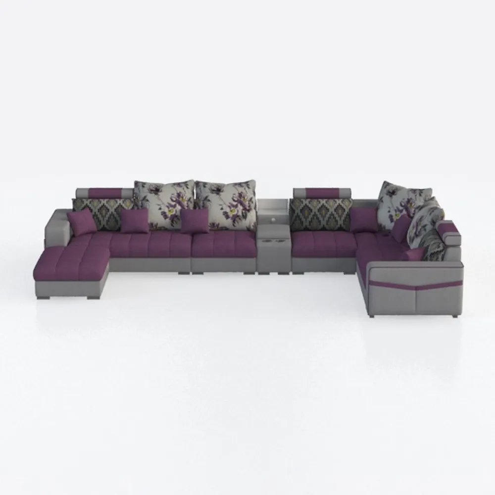 Glory Furniture Malone Microsuede Sectional in Pur