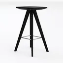 Dinos Modern Black MDF Wood Top 36.2 in. W 4 Leg D Left 45 Degree View