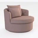 Minimalist Pink Fabric Oversized Armchair 3D Model Right 45 Degree View