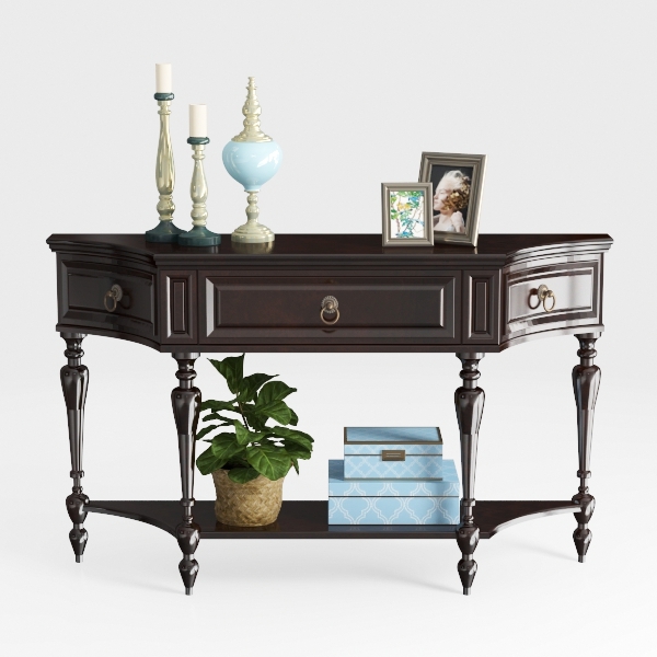 48 in. Espresso Standard Half Moon Wood Console Ta
