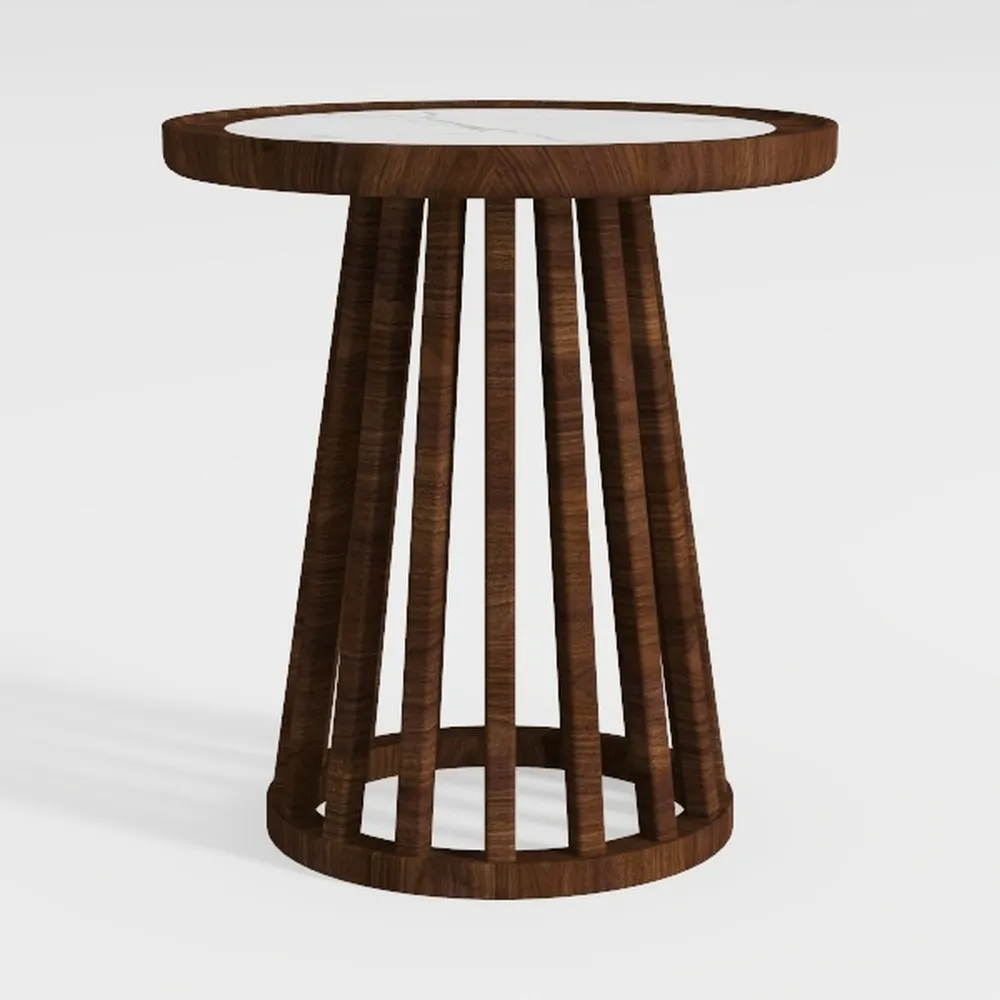 2-Piece Nesting Coffee Side Table Set of 2, Round 