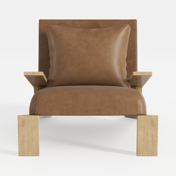 RGkuti Mid Century Modern Accent Chair with Wood F