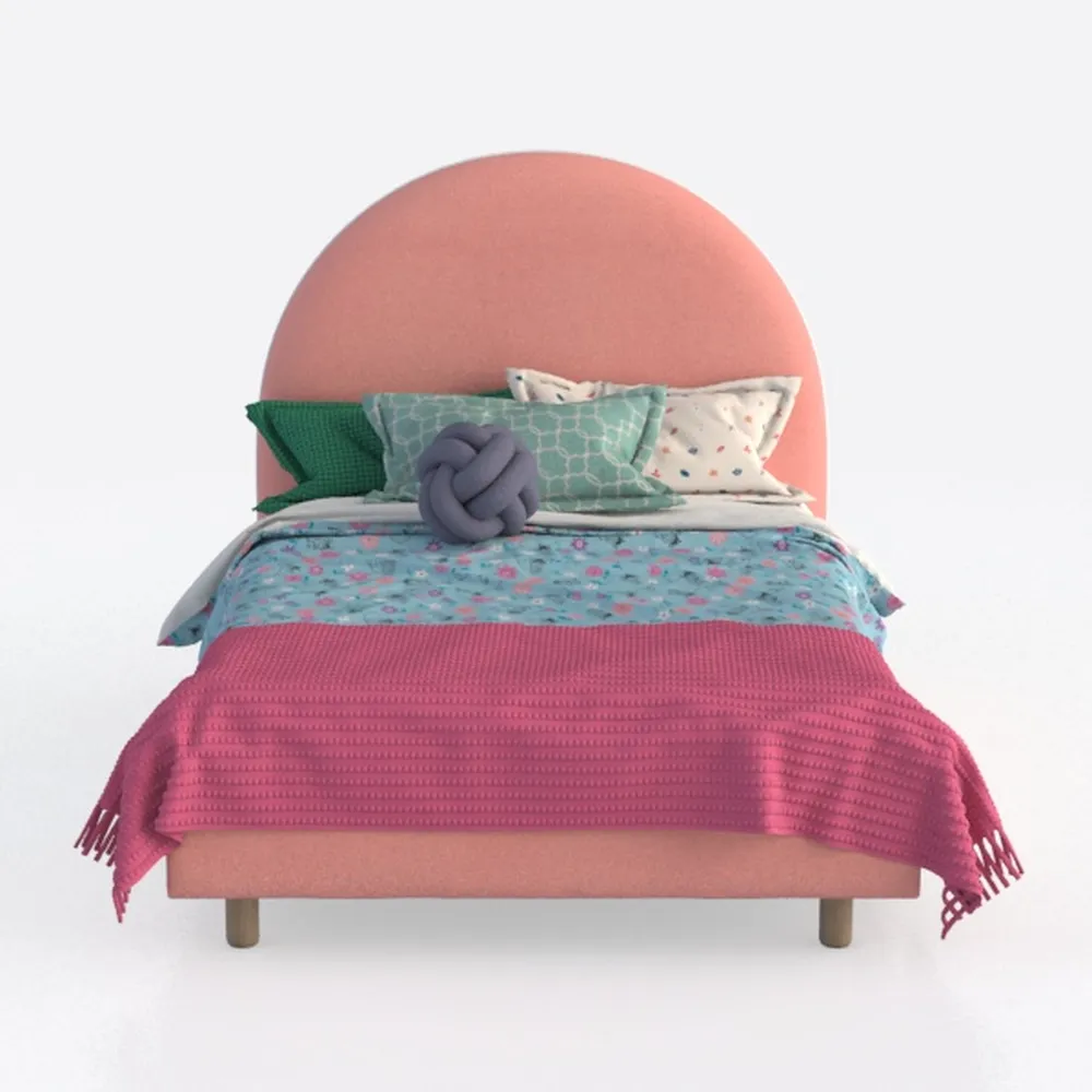 Kids Cloud Headboard Twin Bed Frame - Children's U