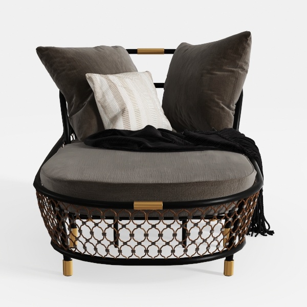 39 in. W Oversized Wicker Egg Chair Patio Backyard